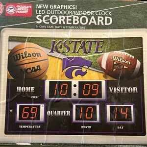 Kansas State Clock with time, temperature and date. Brand New